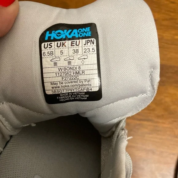 Hoka One One Bondi 8  Women's Athletic Shoes in gray size 6.5 - Picture 9 of 10